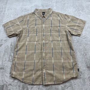 Mountain hard wear grove hide out short sleeve shirt men’s M brown plaid window
